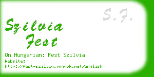 szilvia fest business card